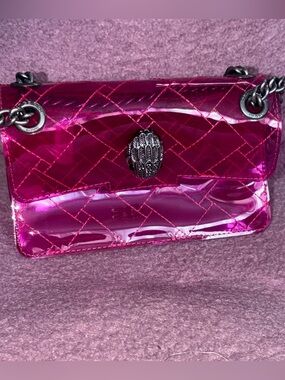 Kurt Geiger Quilted Fuchsia Crossbody Bag with Chain